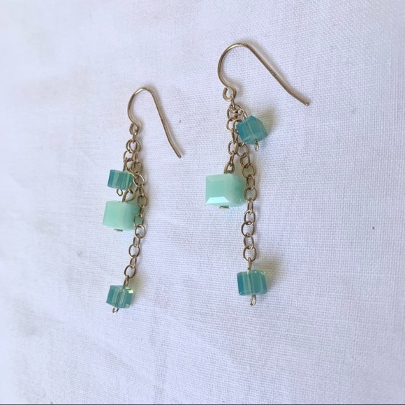 Swarovski Cube Crystal Drop Earrings - Picture 7 of 11